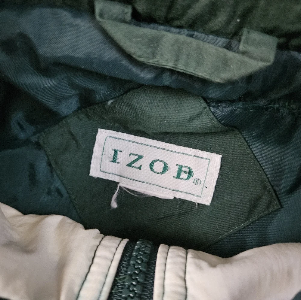 Vintage 80s Izod Embroidered Logo Nylon Colorblock Nylon Windbreaker